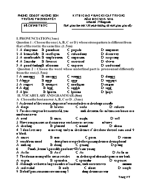 Đề thi giáo viên giỏi cấp trường môn Tiếng Anh - Năm học 2015-2016 - Trường THCS Sơn Tây
